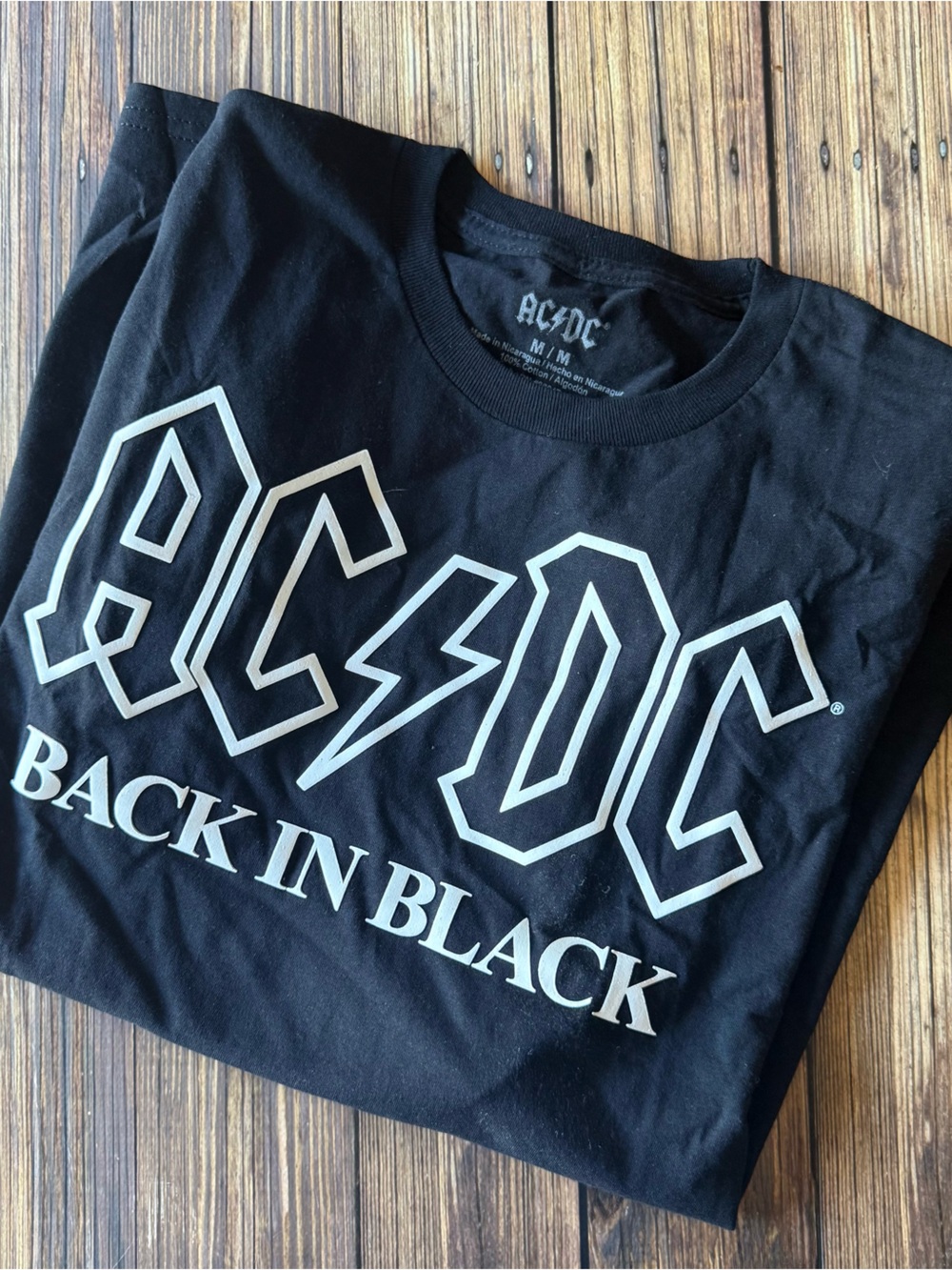 NWT AC/DC Black Logo Tee Shirt M